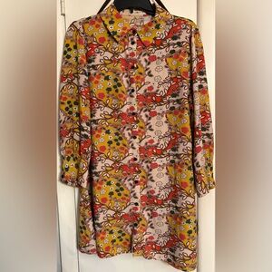 NATURAL LIFE Floral Long Sleeve Dress - Red, Yellow, Black